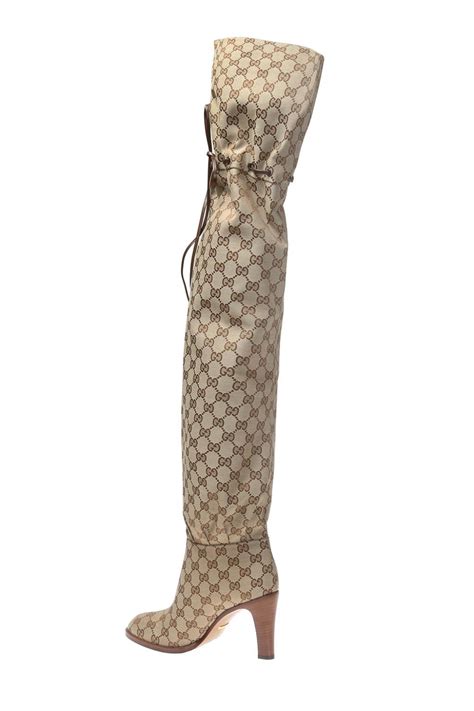 boots gucci femme|Gucci print thigh high boots.